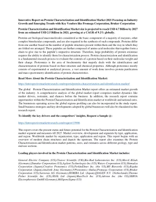 innovative report on protein characterization