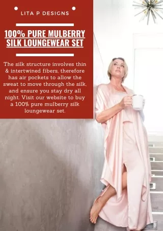 100% Pure Mulberry Silk Loungewear Set