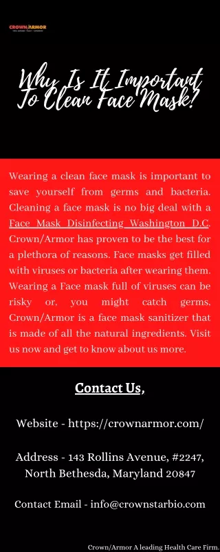 why is it important to clean face mask