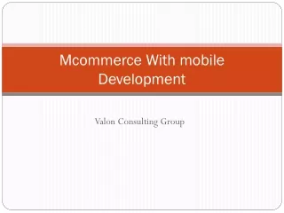 Mcommerce With mobile Development