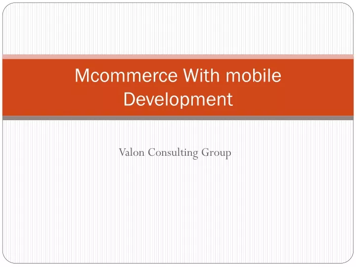 mcommerce with mobile development