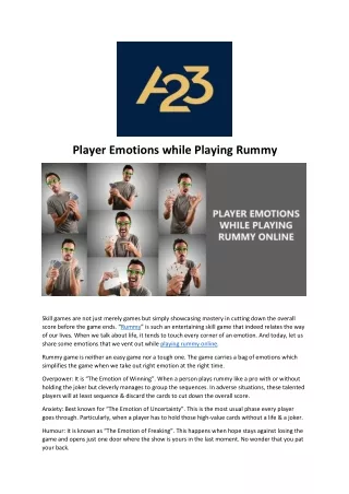 player emotions while playing rummy