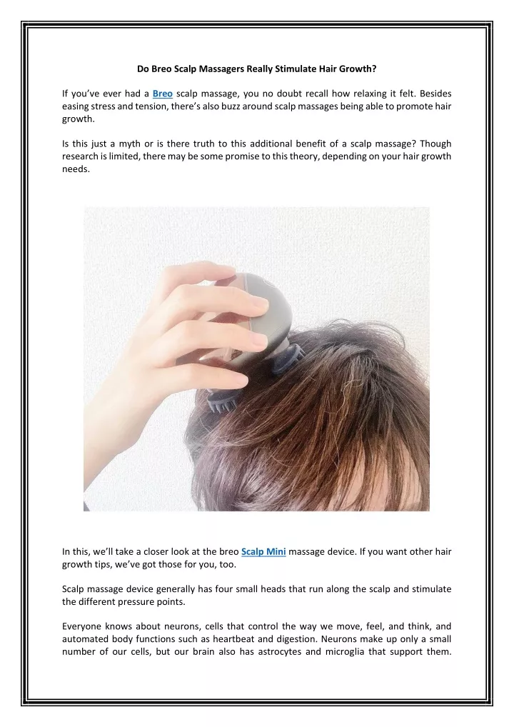 do breo scalp massagers really stimulate hair