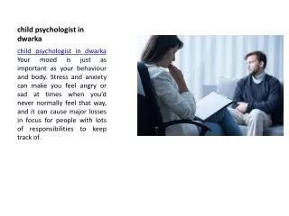 child psychologist in dwarka
