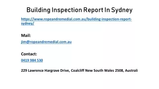 building inspection report in sydney