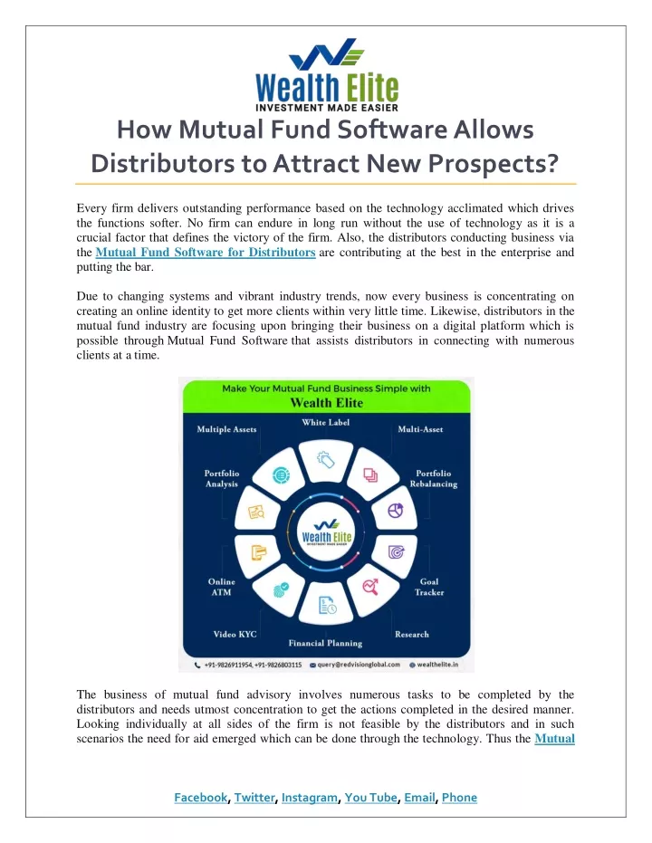 how mutual fund software allows distributors