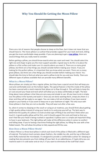 why you should be getting the moon pillow