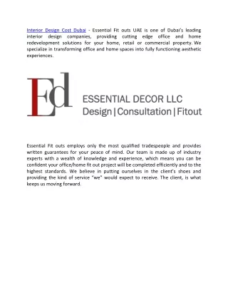 Interior Design Cost Dubai - essentialsfnd