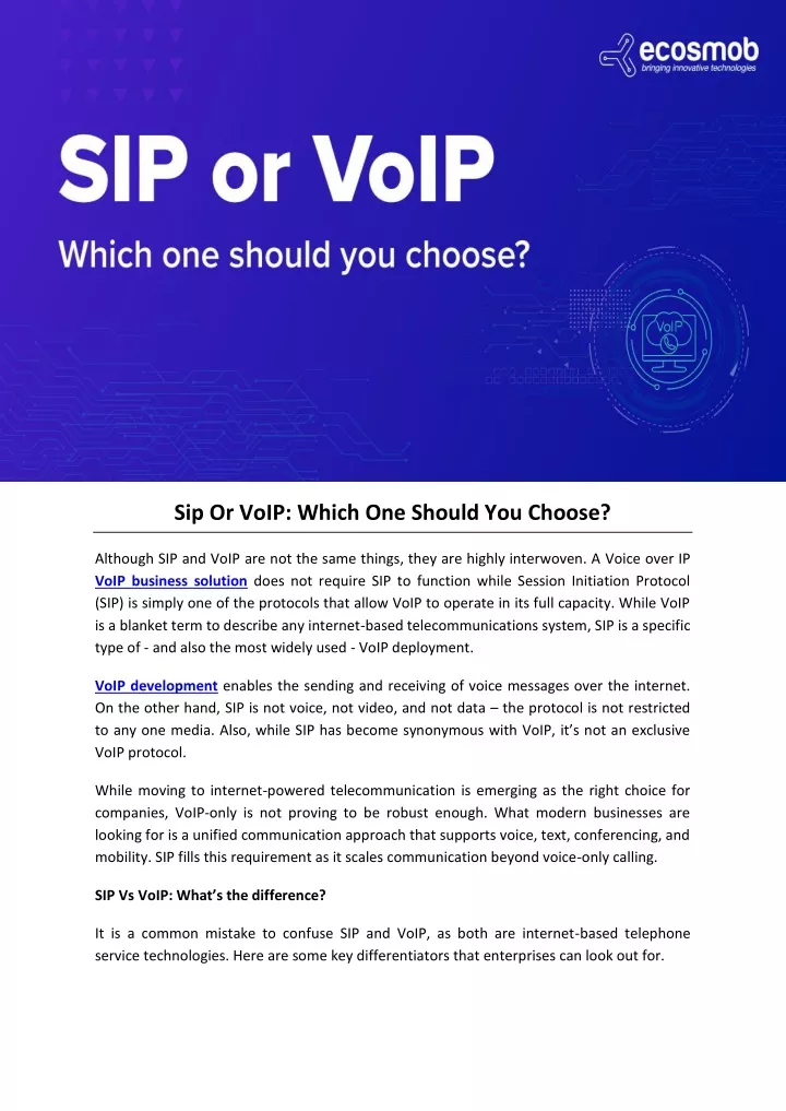 sip or voip which one should you choose