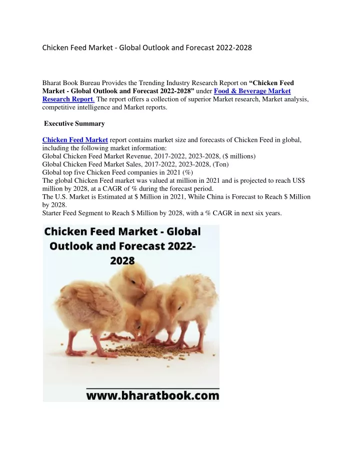 chicken feed market global outlook and forecast