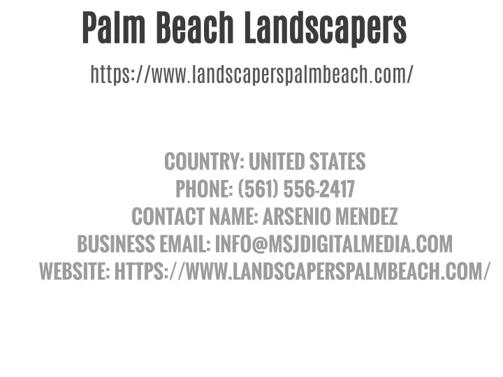 palm beach landscapers https