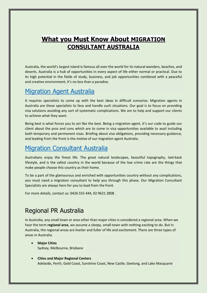 what you must know about migration consultant