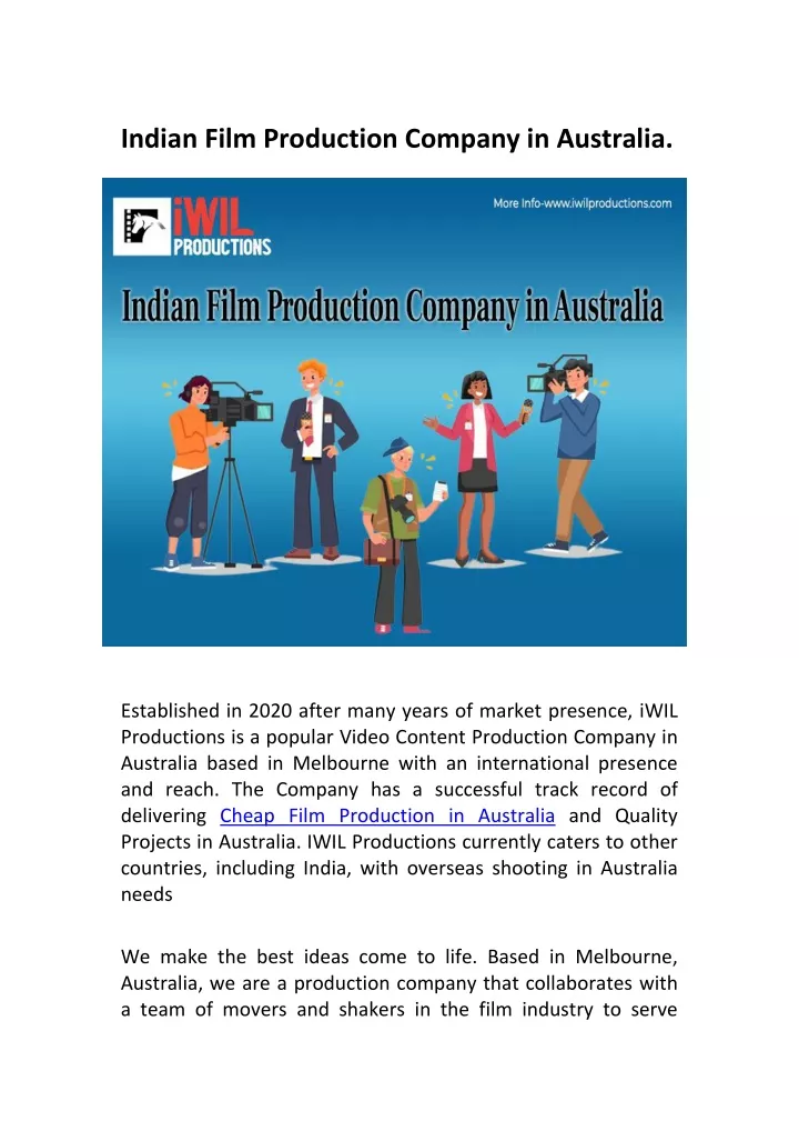 indian film production company in australia