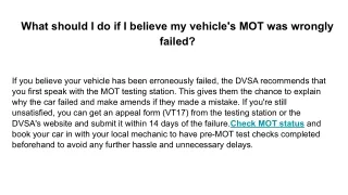 What should I do if I believe my vehicle's MOT was wrongly failed_