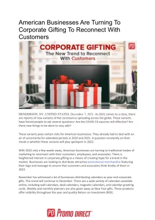 American Businesses Are Turning To Corporate Gifting To Reconnect With Customers
