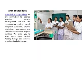 anm course fees