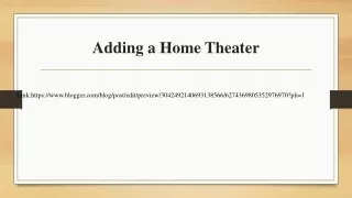 adding a home theater