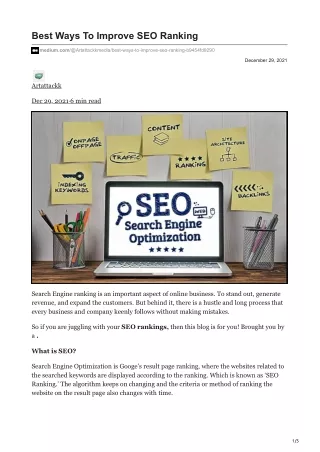 best ways to improve seo ranking