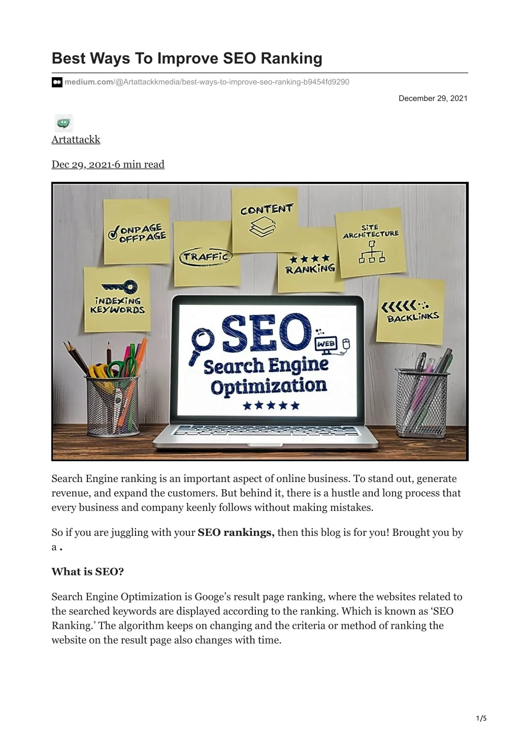 PPT - Best Ways To Improve SEO Ranking PowerPoint Presentation, free ...