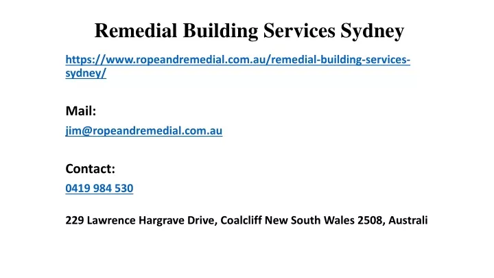 remedial building services sydney