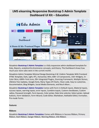 lms elearning responsive bootstrap 5 admin