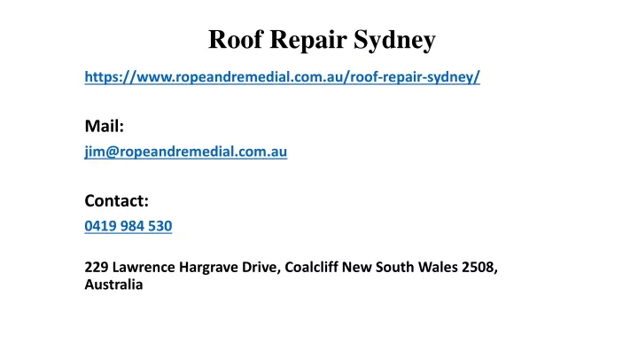 roof repair sydney