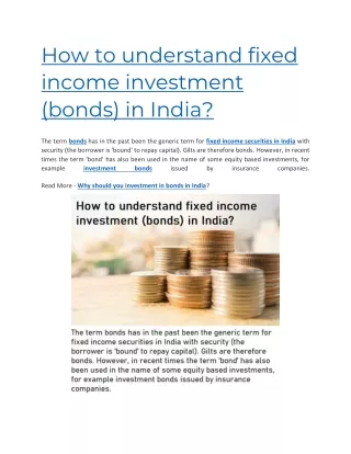how to understand fixed income investment bonds