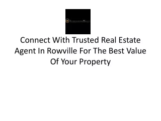 Real Estate Agent In Rowville