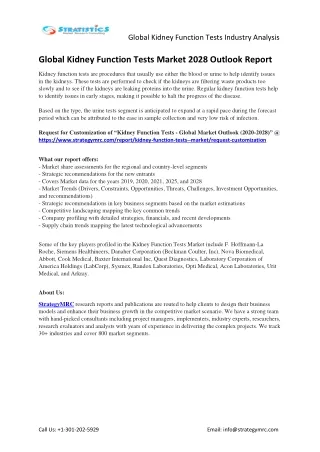 global kidney function tests industry analysis