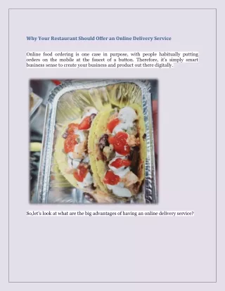 why your restaurant should offer an online