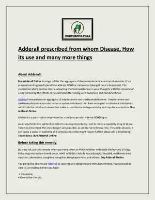 adderall prescribed from whom disease