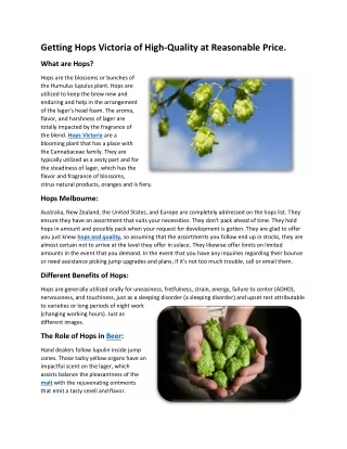 Hops Victoria