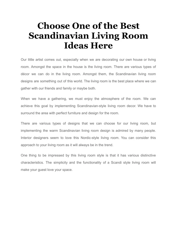 choose one of the best scandinavian living room