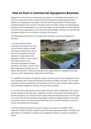 How to Start a Commercial Aquaponics Business | Nelson and Pade Aquaponics