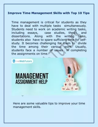 Improve Time Management Skills with Top 10 Tips