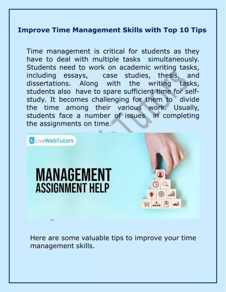 improve time management skills with top 10 tips