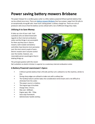 Battery mowers Brisbane