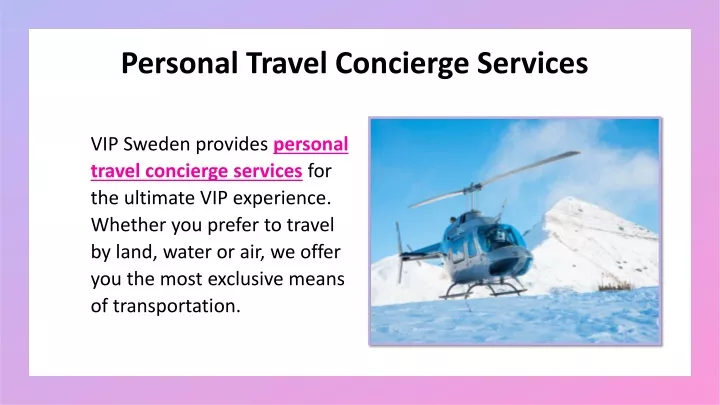 personal travel concierge services