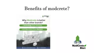 benefits of modcrete