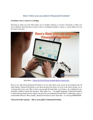 Here’s How you can achieve Financial Freedom-converted