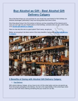 Buy Alcohol as Gift - Best Alcohol Gift Delivery Calgary
