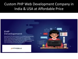 Custom PHP Web Development Company in India & USA at Affordable Price