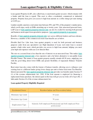 loan against property eligibility criteria