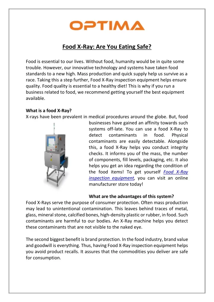 food x ray are you eating safe