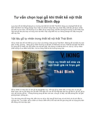 Thiết kế nội thất Thái Bình