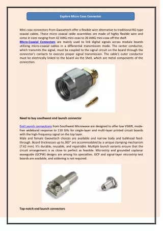 explore micro coax connector