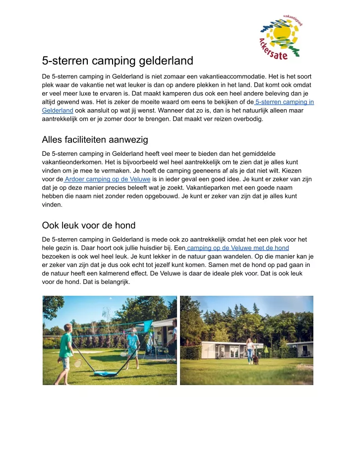 5 sterren camping gelderland