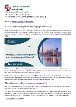 What is Canada immigration and language proficiency