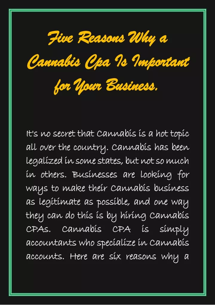 five reasons why a five reasons why a cannabis