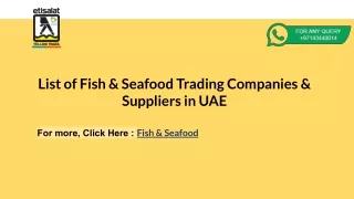 List of Fish & Seafood Trading Companies & Suppliers in UAE